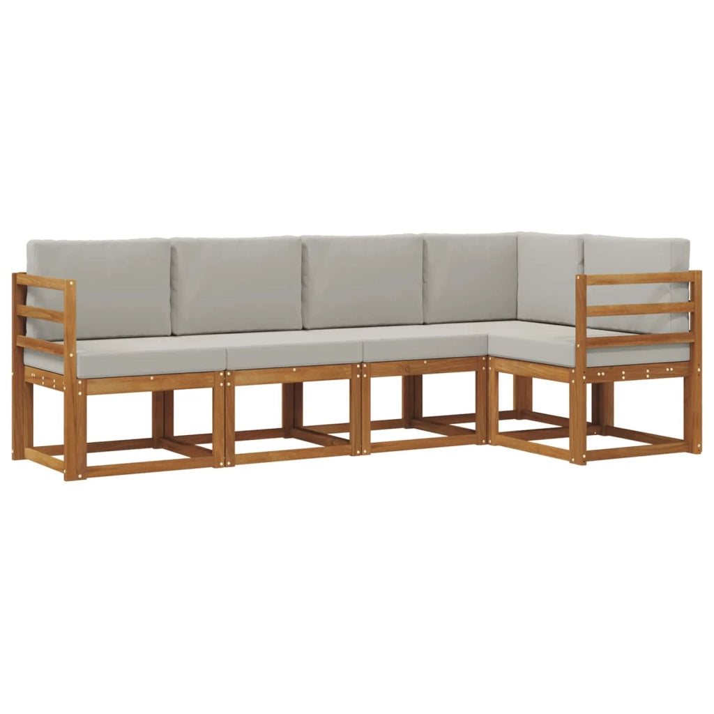 Set di divani da esterno 5 pcs Grigio Naturale e Chiaro 3366379
