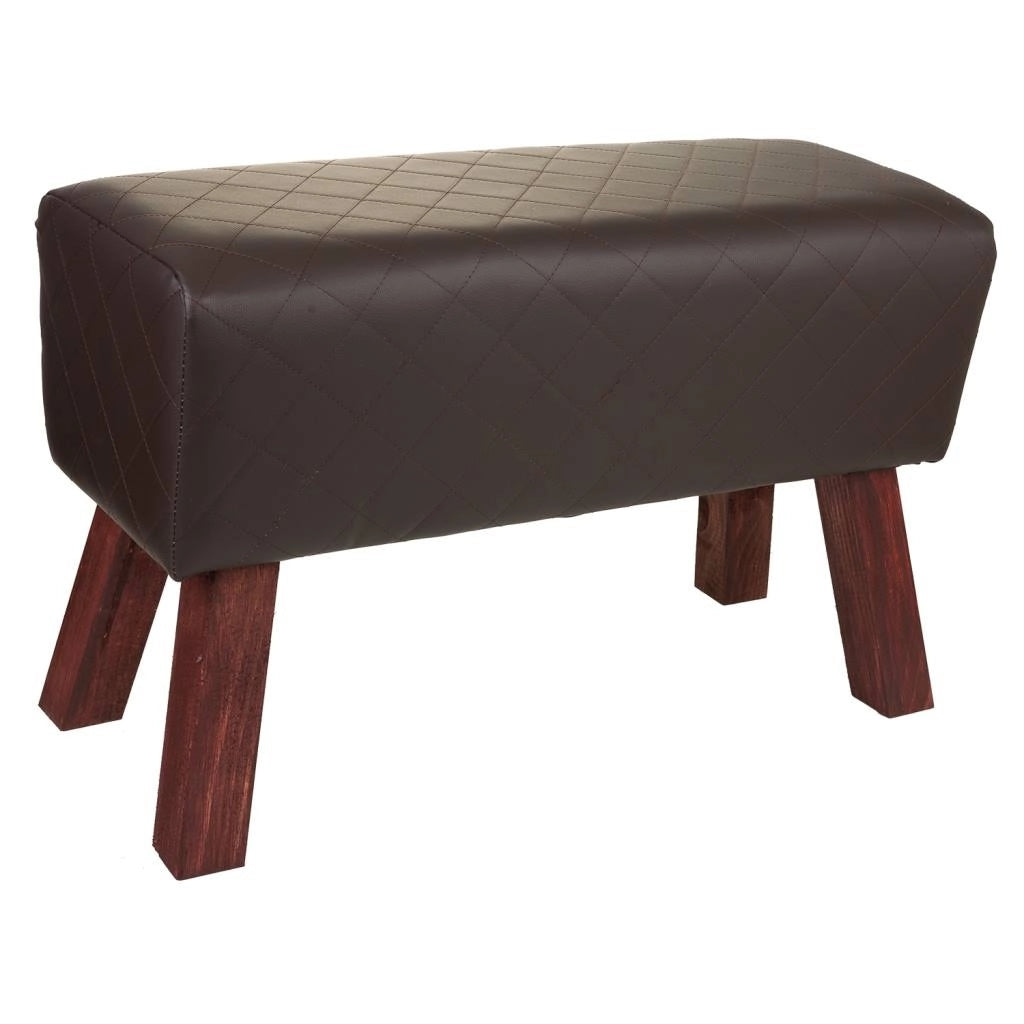 Sgabello imbottito marrone 72x30x47h
