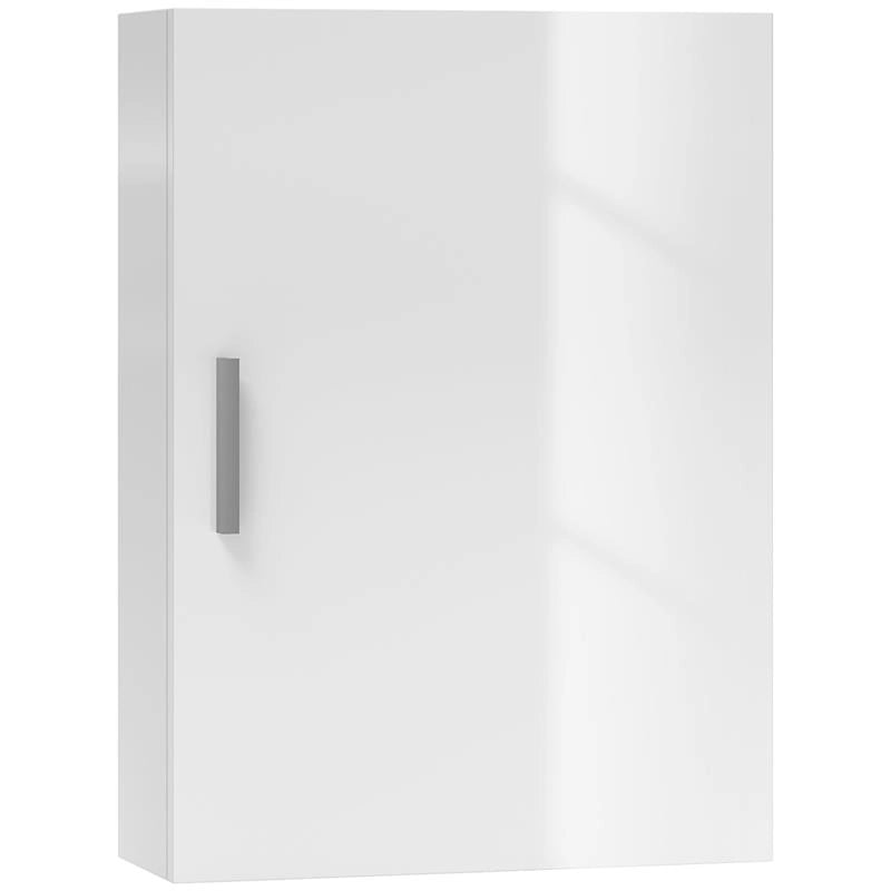 ARMADIETTO BAGNO DA PARETE IN LEGNO CON 3 RIPIANI REGOLABILI IN VETRO SU 3 LIVELLI 40X15X55 CM BIANCO