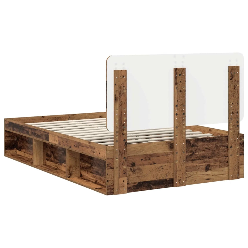 Letto matrimoniale | Letto per adulti | Struttura del letto Legno vecchio 135 x 190 cm Pino massello
