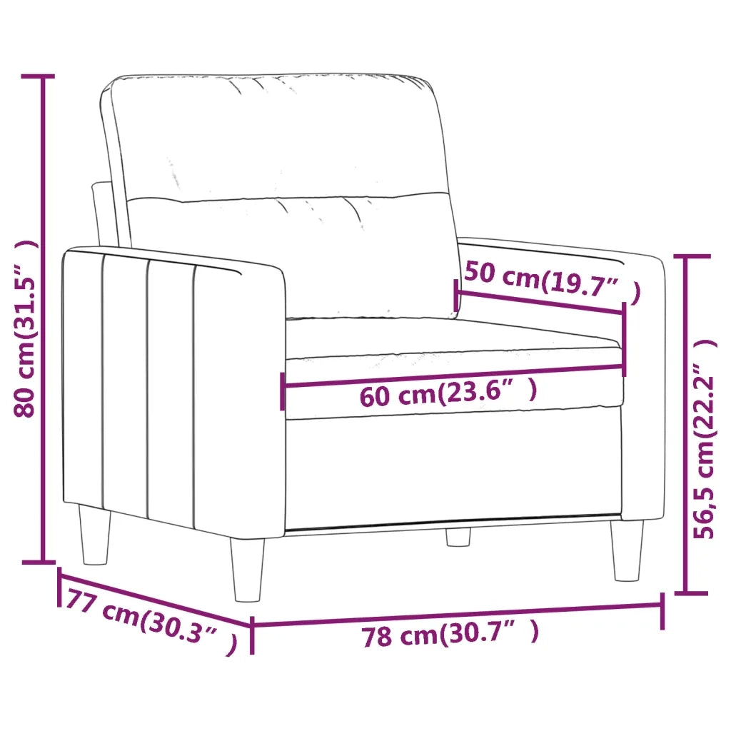 Poltrona Grigio Scuro 60 cm in Tessuto 348776