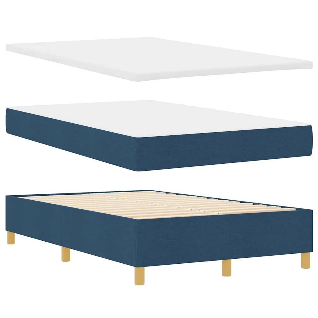 Letto a Sorgente LED con materasso Blu 120 x 200 cm Tessuto 3343172