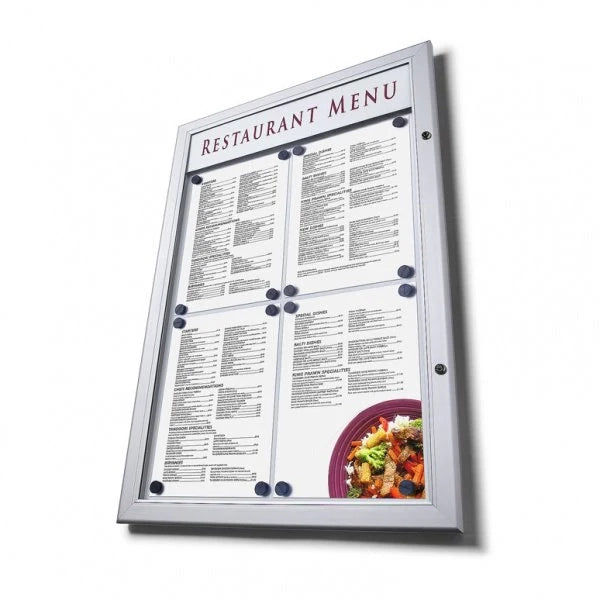 Bacheca per esterni porta Menu personalizzabile - 1 x A4 LED