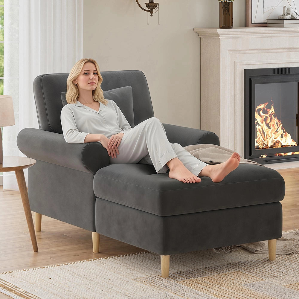 Poltrona relax - Xylo - XXL pieghevole velluto grigio