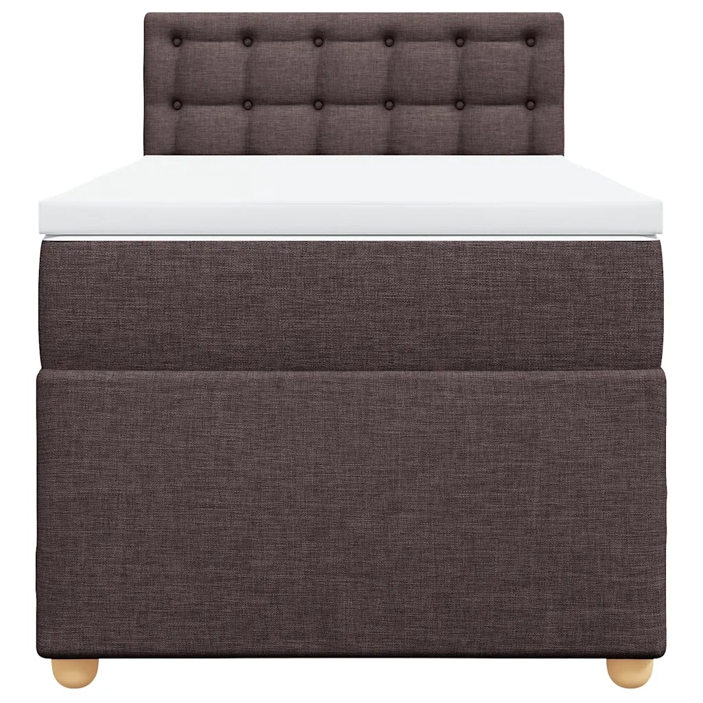 Giroletto a Molle con Materasso Marrone Scuro 100x200cm Tessuto 3288908