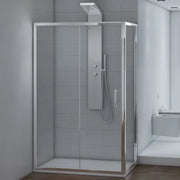 Box doccia angolare 80x120 cm scorrevole in cristallo trasparente Ted
