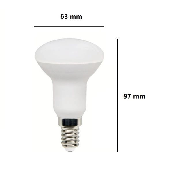 LAMPADINA REFLECTOR R50 A LED 4,9W LUCE CALDA 2700K 470 LUMEN E14 BOT LIGHTING