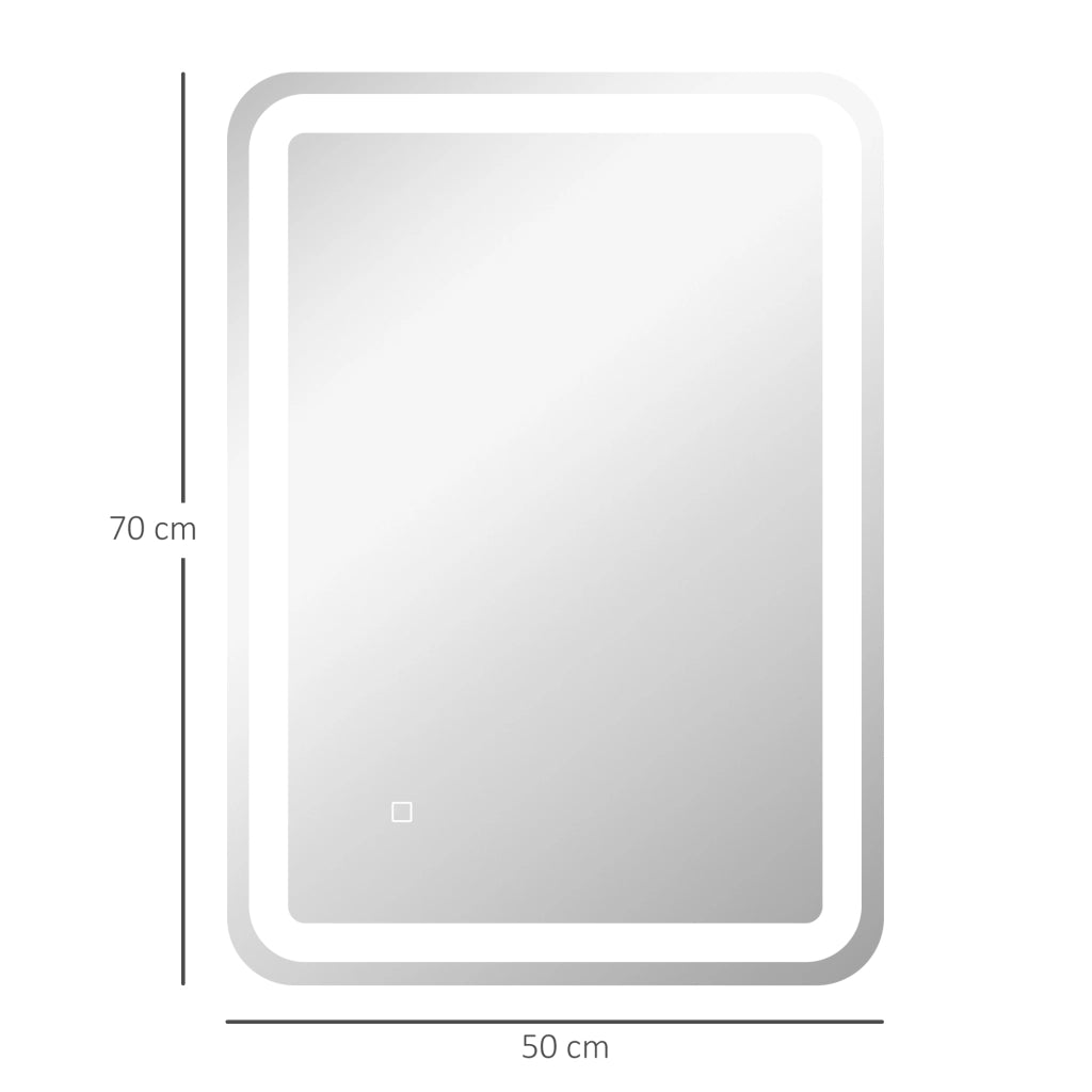 Specchio Bagno LED con Touch, Antiappannamento e 3 Temperature ¨C Xylo ¨C 70x50cm