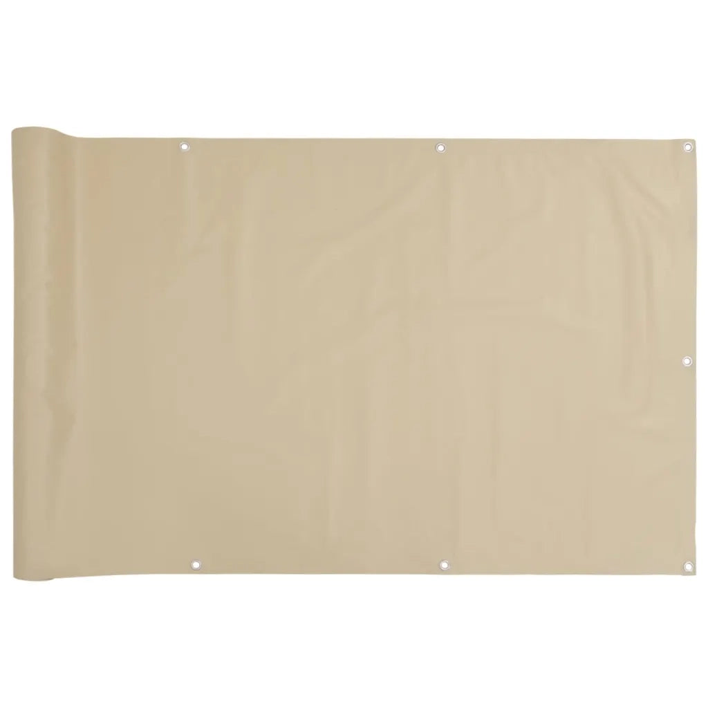 Paravento da Balcone-Pannello per balcone Beige 90x500 cm in Tessuto Oxford