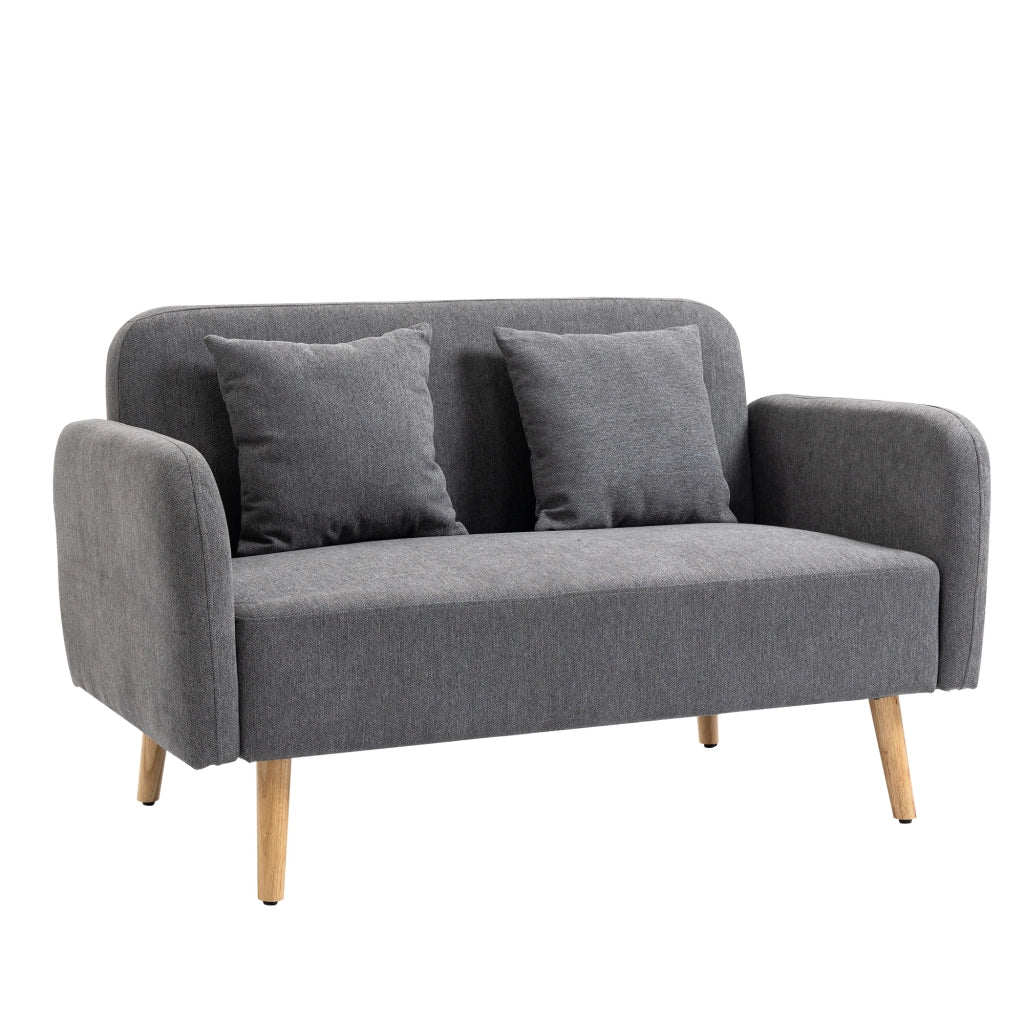 Divano 2 posti in velluto ¨C Xylo ¨C grigio con cuscini 130x70x80 cm
