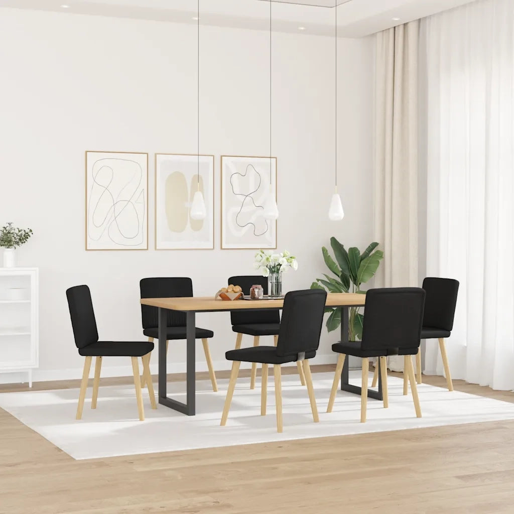 Sedie da Pranzo 6 pz Nere in Tessuto 3315569