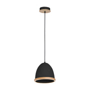 Lampada a sospensione Milagro Studio E27 Ø21 nera legno