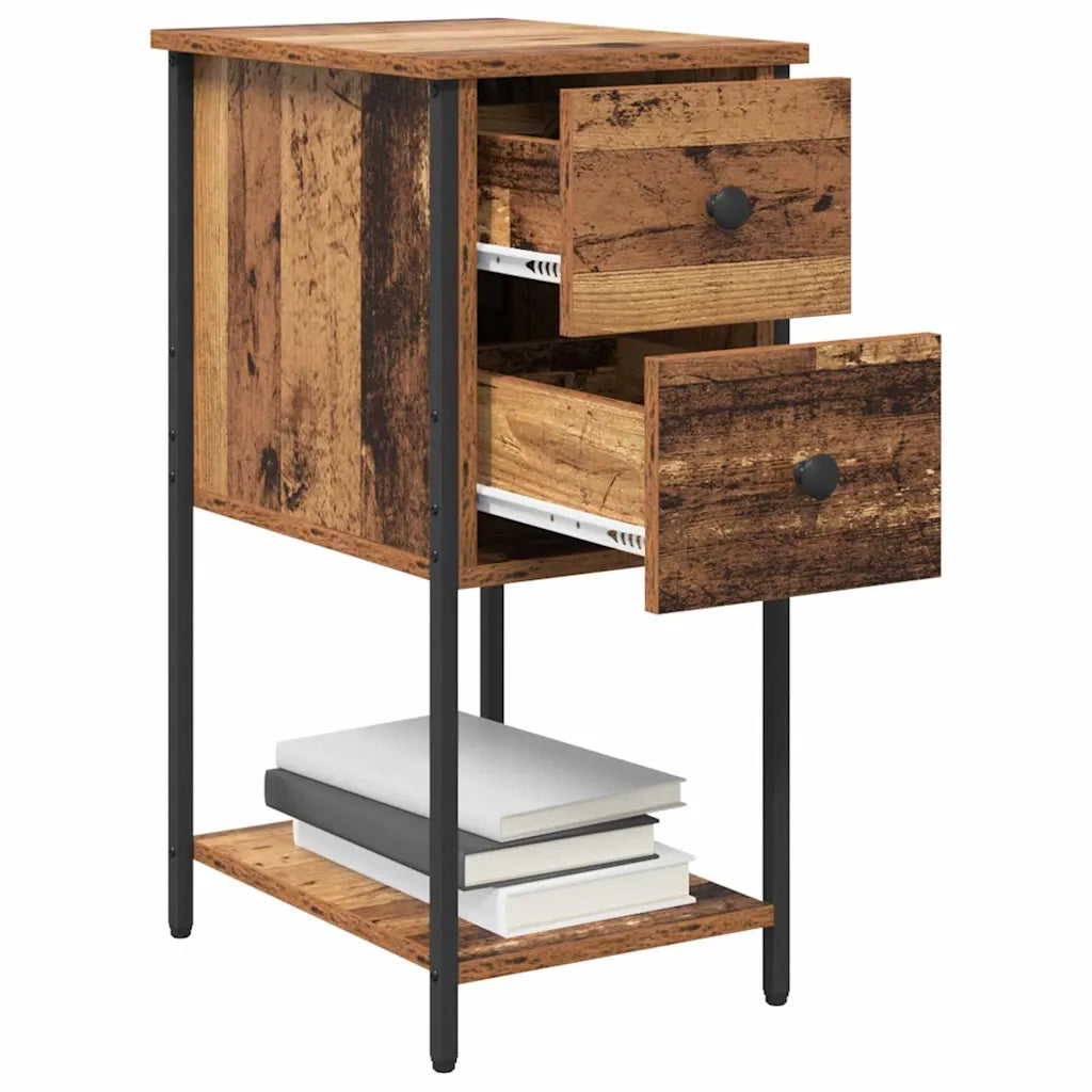 Comodino | Armadio da Notte | Mobiletto da notte con cassetto Legno vecchio 32 x 42 x 70 cm