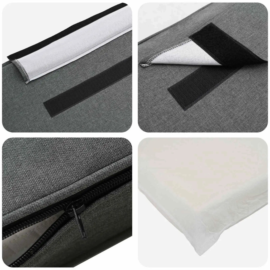 Testiera imbottita Marrone e Grigio Chiaro 120 cm Pino massello 880133
