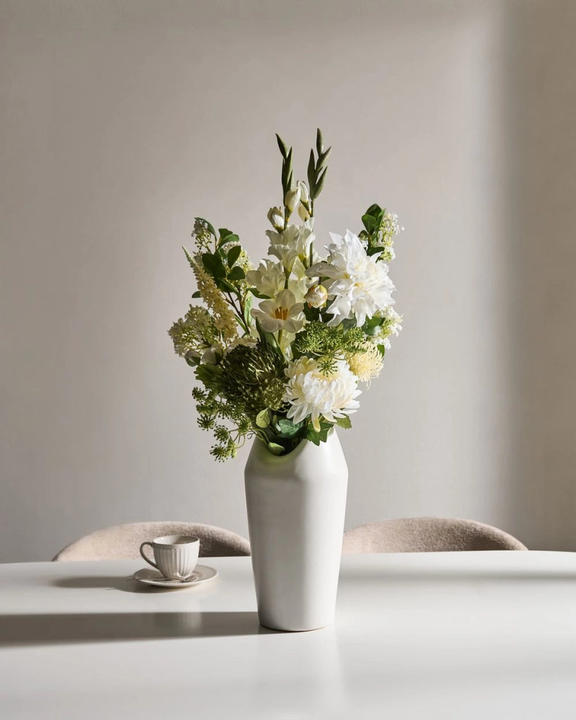 Bouquet di fiori artificiali Composizione decorativa con fiori artificiali 70 cm Decorazione da tavolo artigianale Soggiorno Sala da pranzo