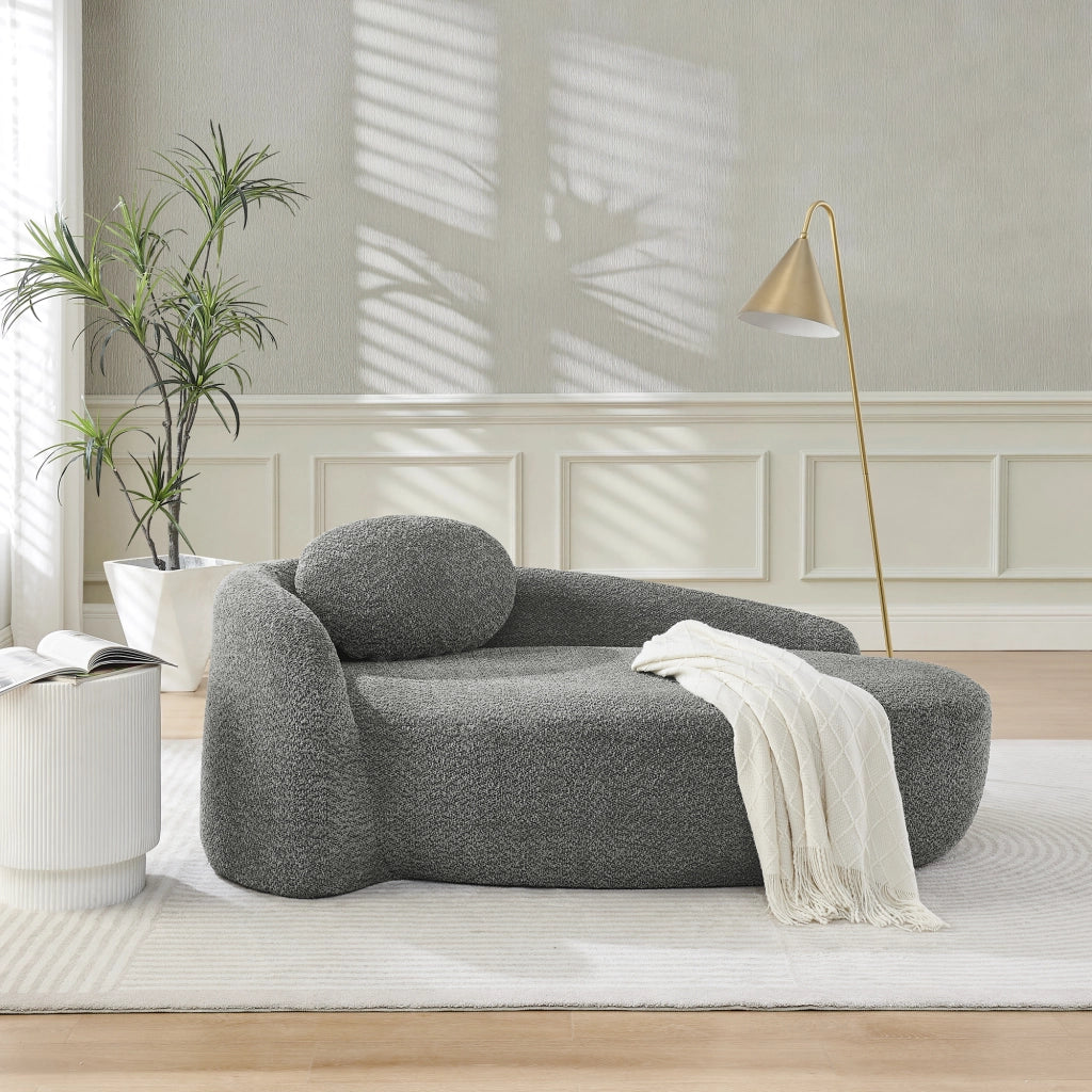 Divano Sofa Morbido Teddy ¨C MINIMAL ¨C Grigio, Cuscini Imbottiti