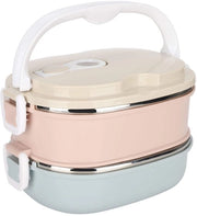 Tromba per Pane in Acciaio Inossidabile - Box Aria Tettata - Borsa Termica Portatile per Pic-Nic - Progettata per la Tenuta dell'Acqua - Dimensioni 18 x 15 cm - Chiusura di Sicurezza