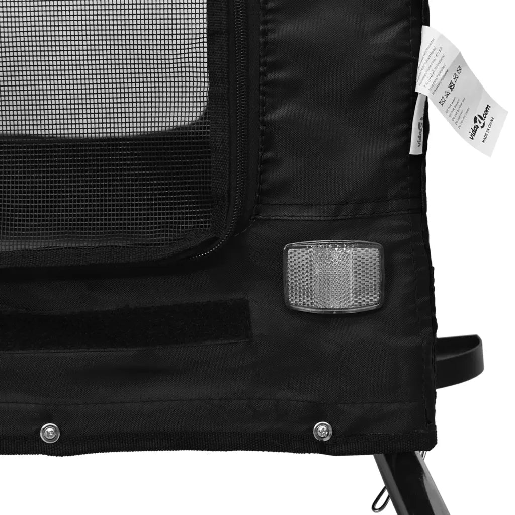 Rimorchio da Bici per Animali Nero Oxford e Ferro CFW8481185