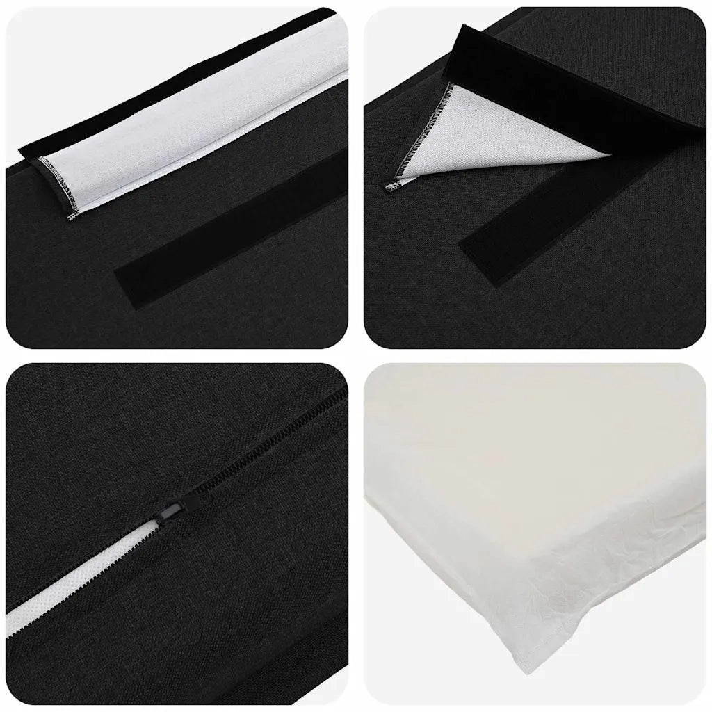Testiera imbottita Naturale e Nero 120 cm Pino massello 880025