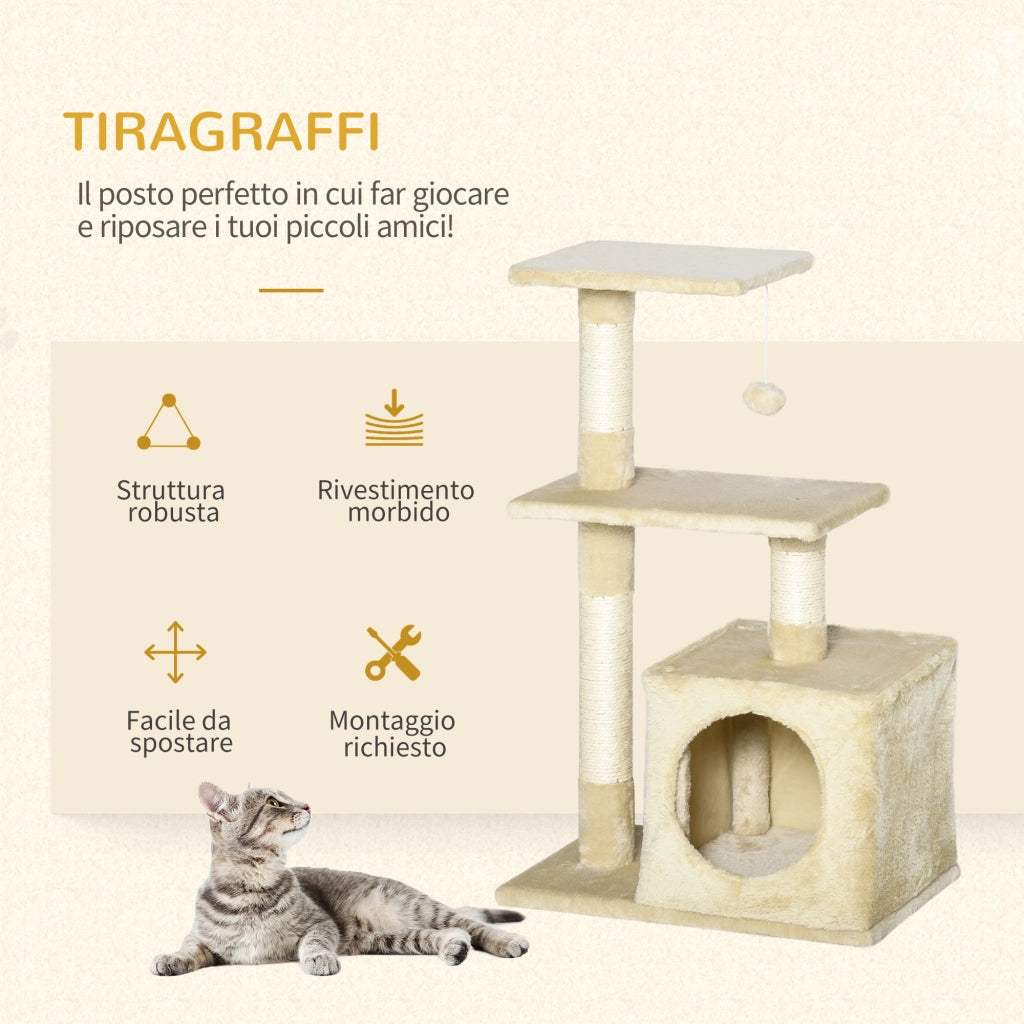 Tiragraffi per Gatti con Cuccia ¨C Minimal ¨C 50x30x81.5 cm
