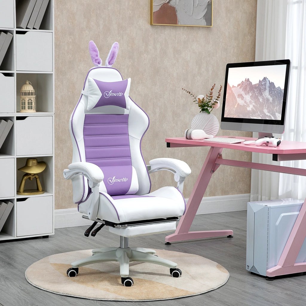 Sedia da Gaming Ergonomica con Lumbar Support e Poggiatesta ¨C Minimal ¨C Viola