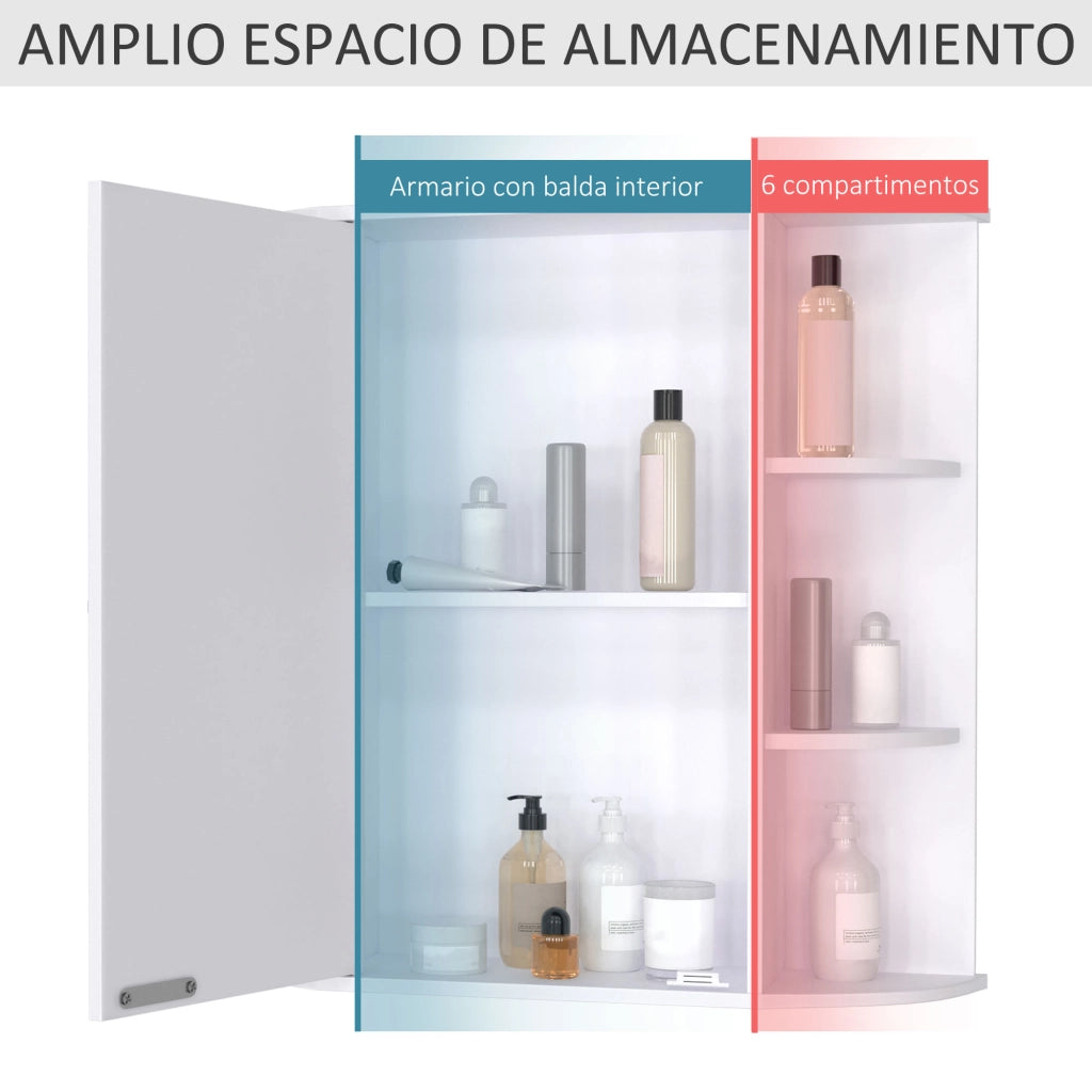 Armadio da bagno con specchio ¨C Zephmum ¨C Bianco 66x17x63 cm