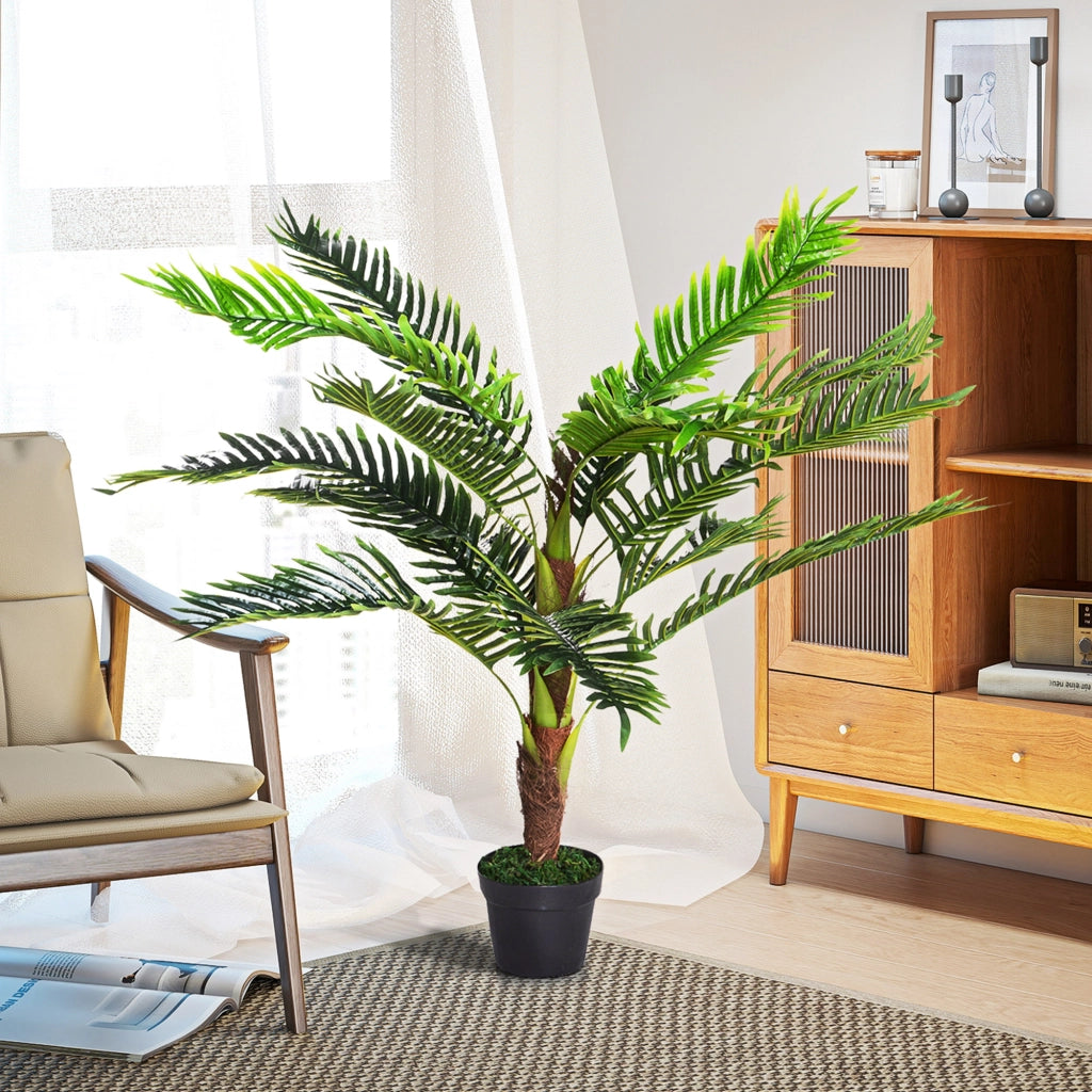 Palma Cycas Artificiale ¨C Minimal ¨C Verde 123cm con Vaso