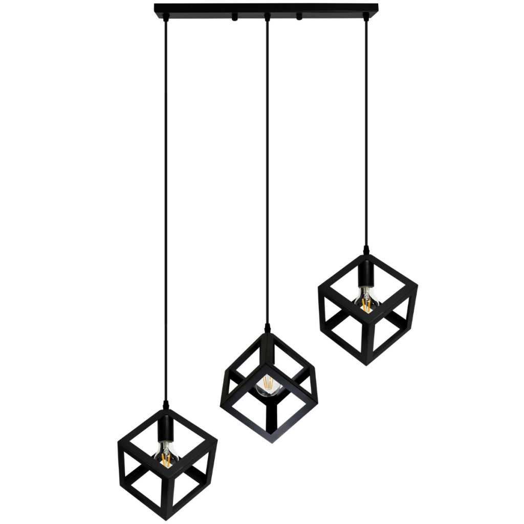 Polux Sweden lampada a sospensione nera 3xE27 metallo