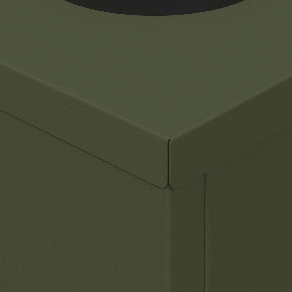 Faro LED solare per sentieri 2 pcs Verde oliva 879796