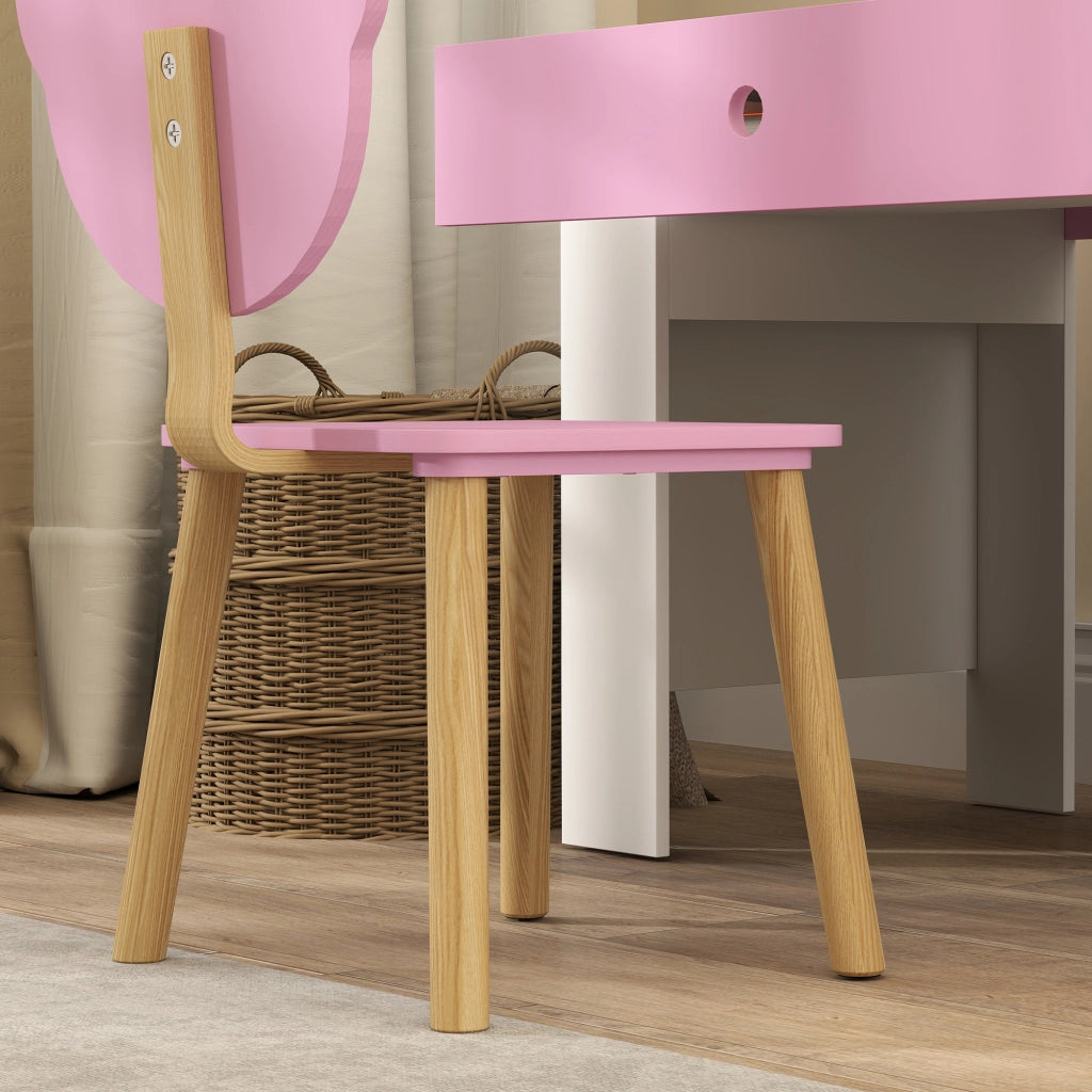 Scrivania per Bambini con Cassetto e Sedia ¨C Minimal ¨C Rosa