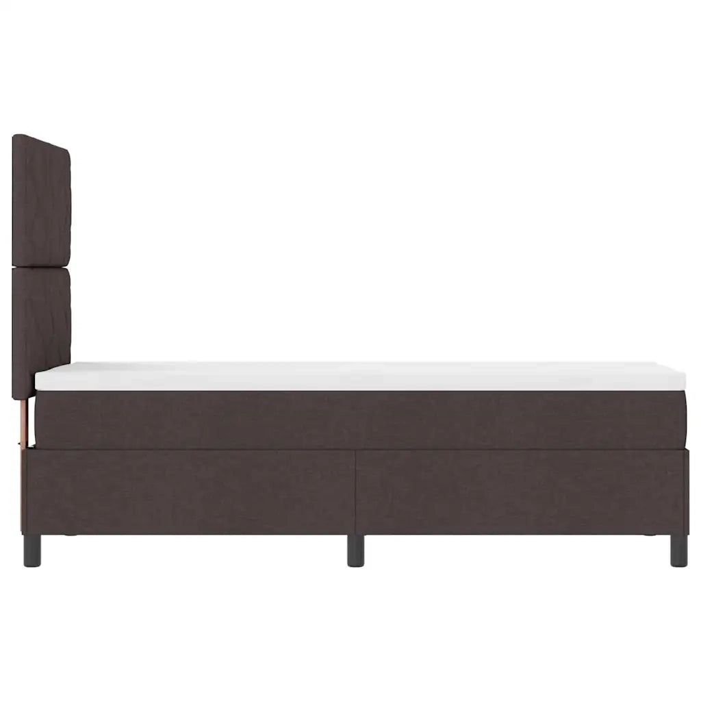 Letto a molle con materasso Marrone scuro 80 x 200 cm Tessuto 3342903