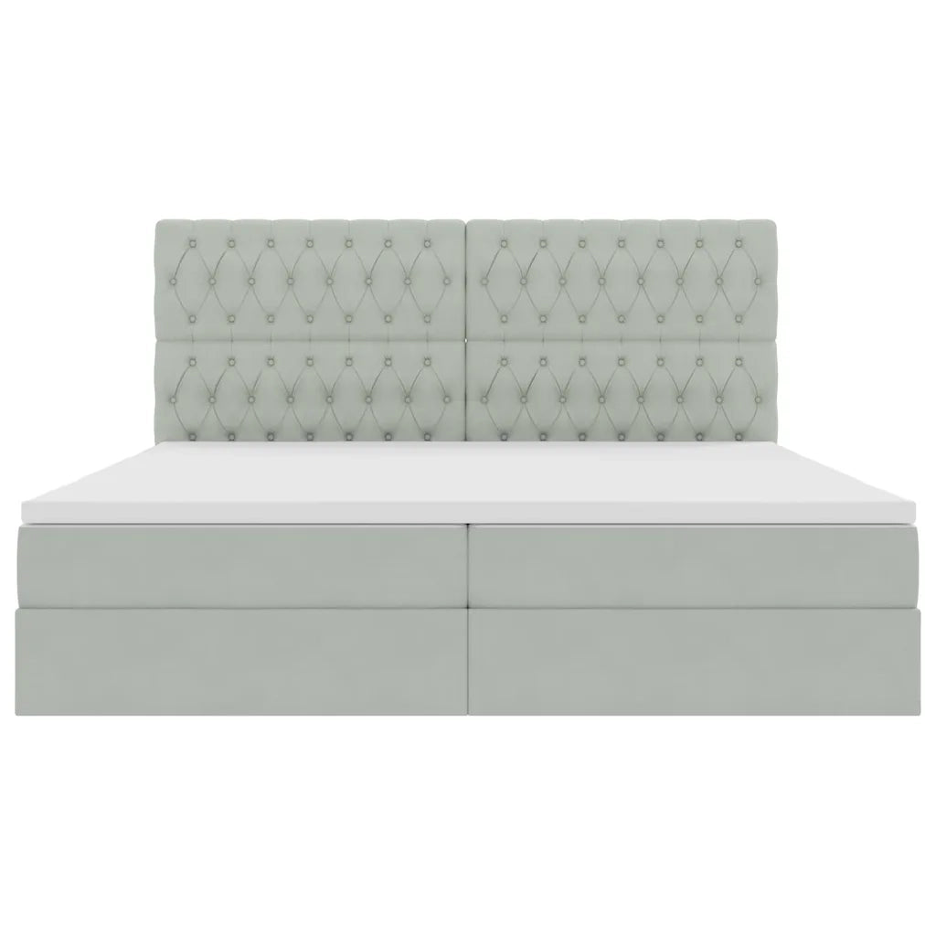 Letto con contenitore e LED Grigio chiaro 200 x 200 cm Velluto 3372747