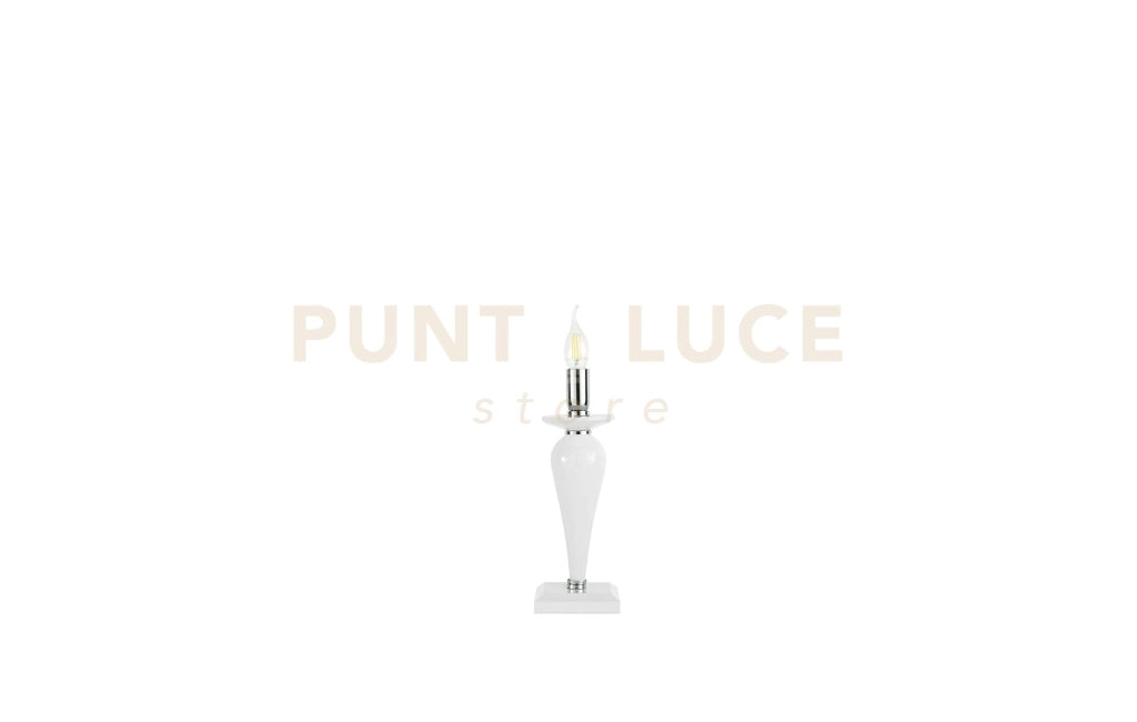 LUME PICCOLO PAGANINI BIANCO CROMO 1 LUCE ATTACCO E14 H.32CM