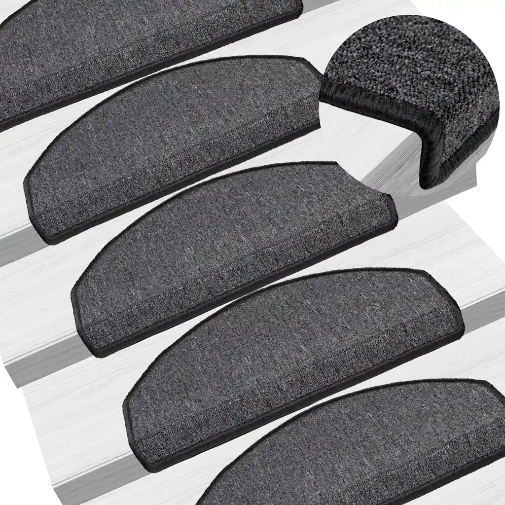 Tappetini per scale 30 pz | Gradini per Scale 65x24x4 cm Antracite Semicircolari Grandi