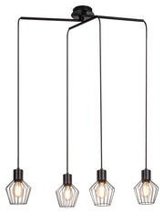 Lampada a sospensione Rabalux Belano metallo nera 4xE27