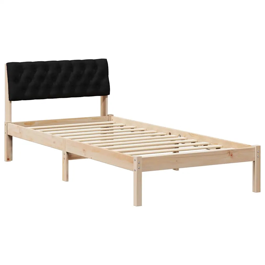 Struttura del Letto con testiera Marrone e nero 90 x 190 cm 878646