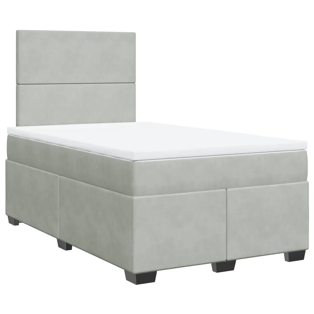 Giroletto a Molle con Materasso Grigio Chiaro 120x200cm Velluto 3290876
