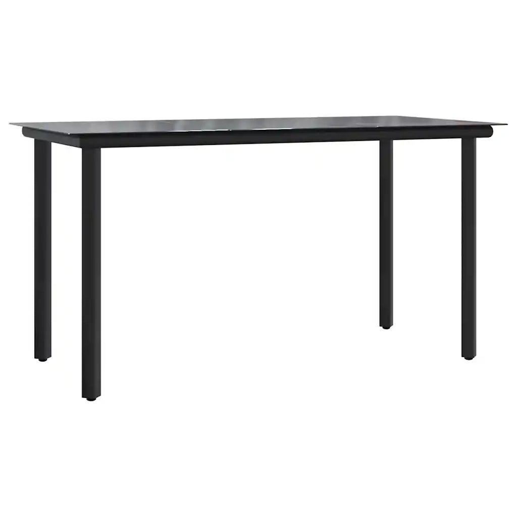 Set da Pranzo da Giardino 5 pz Nero in Polyrattan 3157896