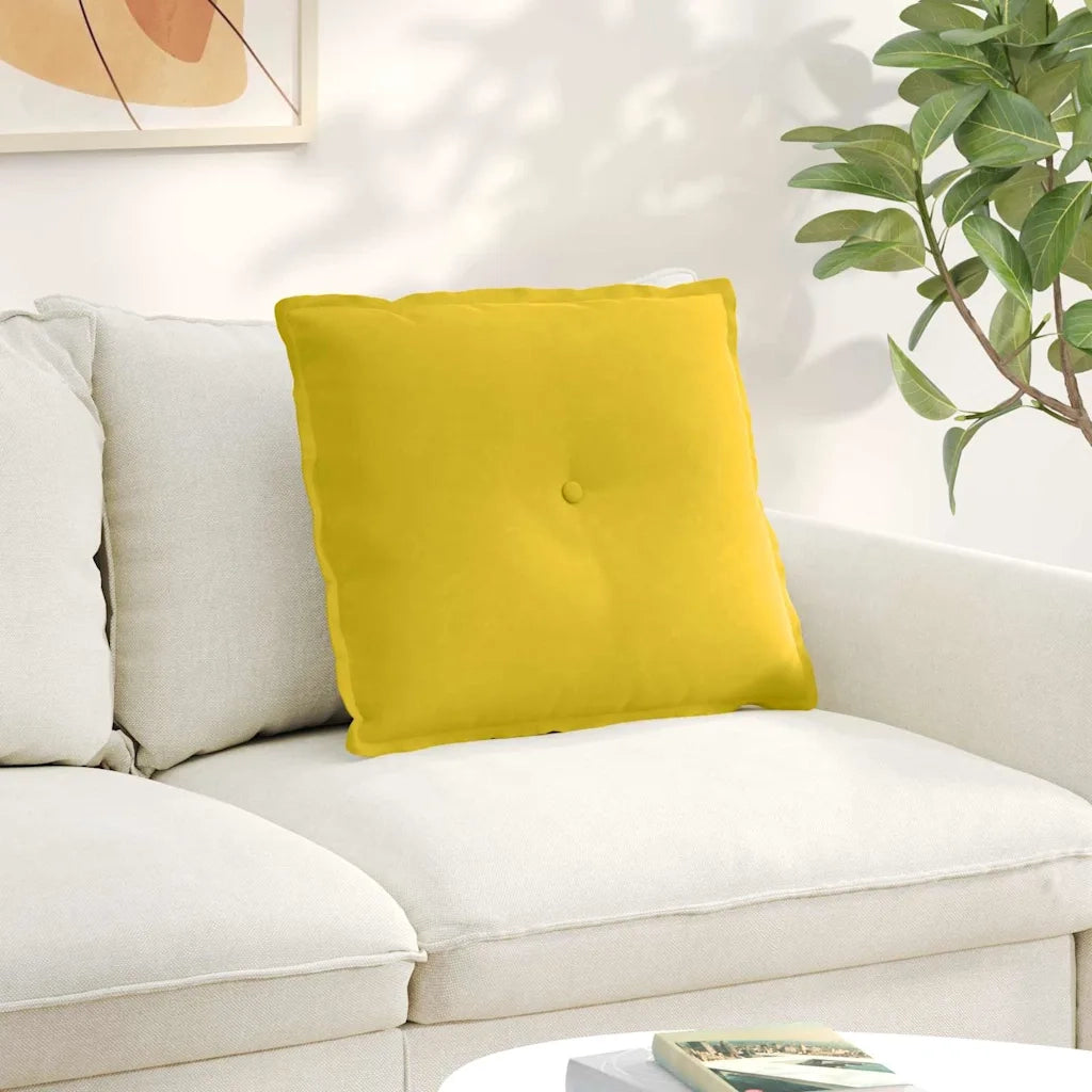 Cuscino per Schiena Giallo 60 x 50 cm Tessuto in Cords 42014682