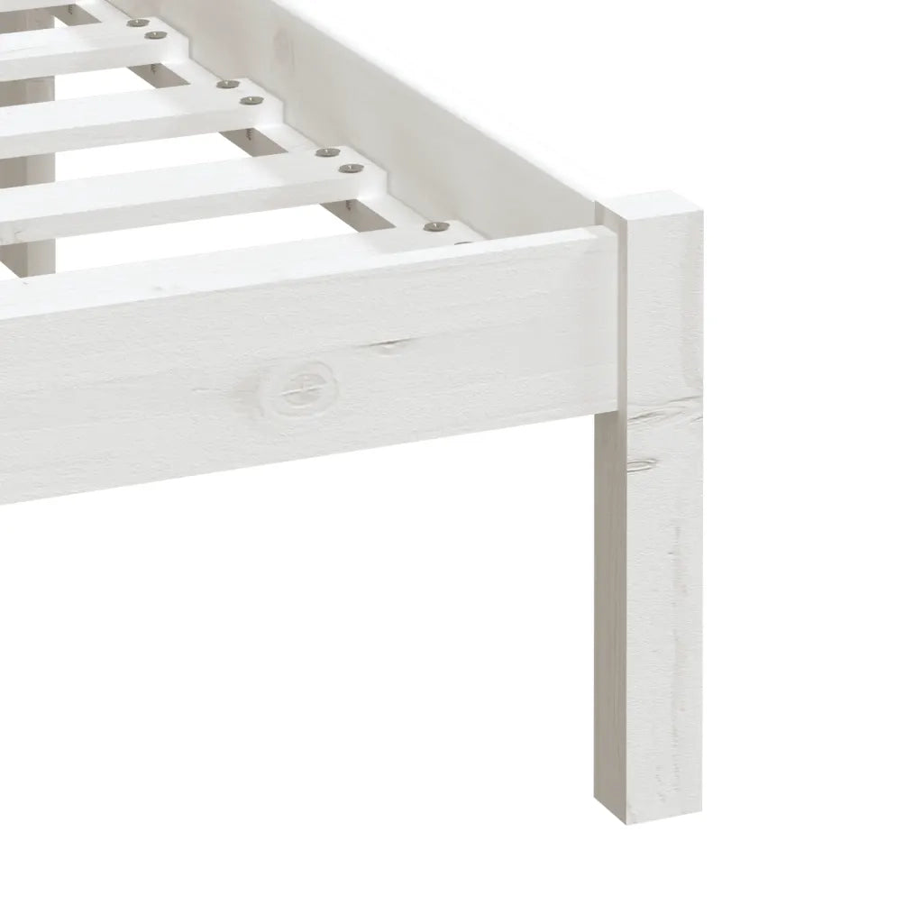 Giroletto-Struttura Letto Bianco in Legno Massello di Pino 160x200 cm 772368