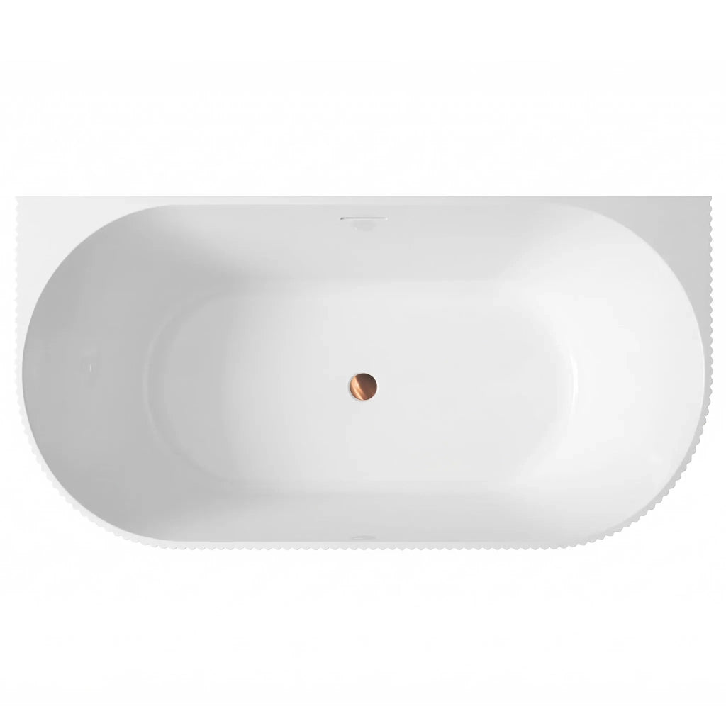 Vasca Bagno A Parete Veneta 170cm Copritappo nero