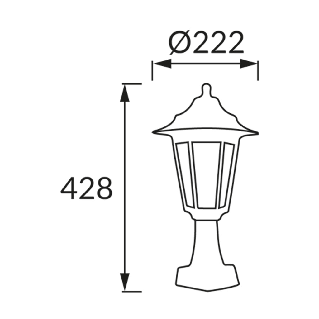 Paletto da giardino classico 43cm nero E27 IP44 Struhm