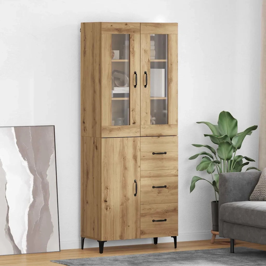 Credenza con Cassetto-Buffet-Armadio da cucina Rovere artigianale 69,5 x 34 x 180 cm 893400