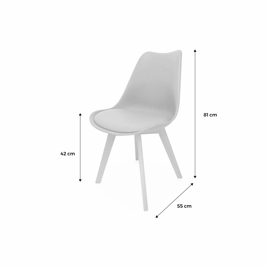 Set 4 sedie scandinave imbottite con gambe in legno , nero
