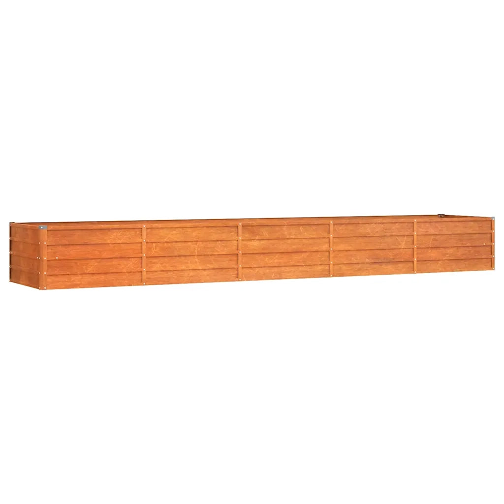 Letto Rialzato da Giardino Ruggine 400x80x45 cm Acciaio Corten 151964