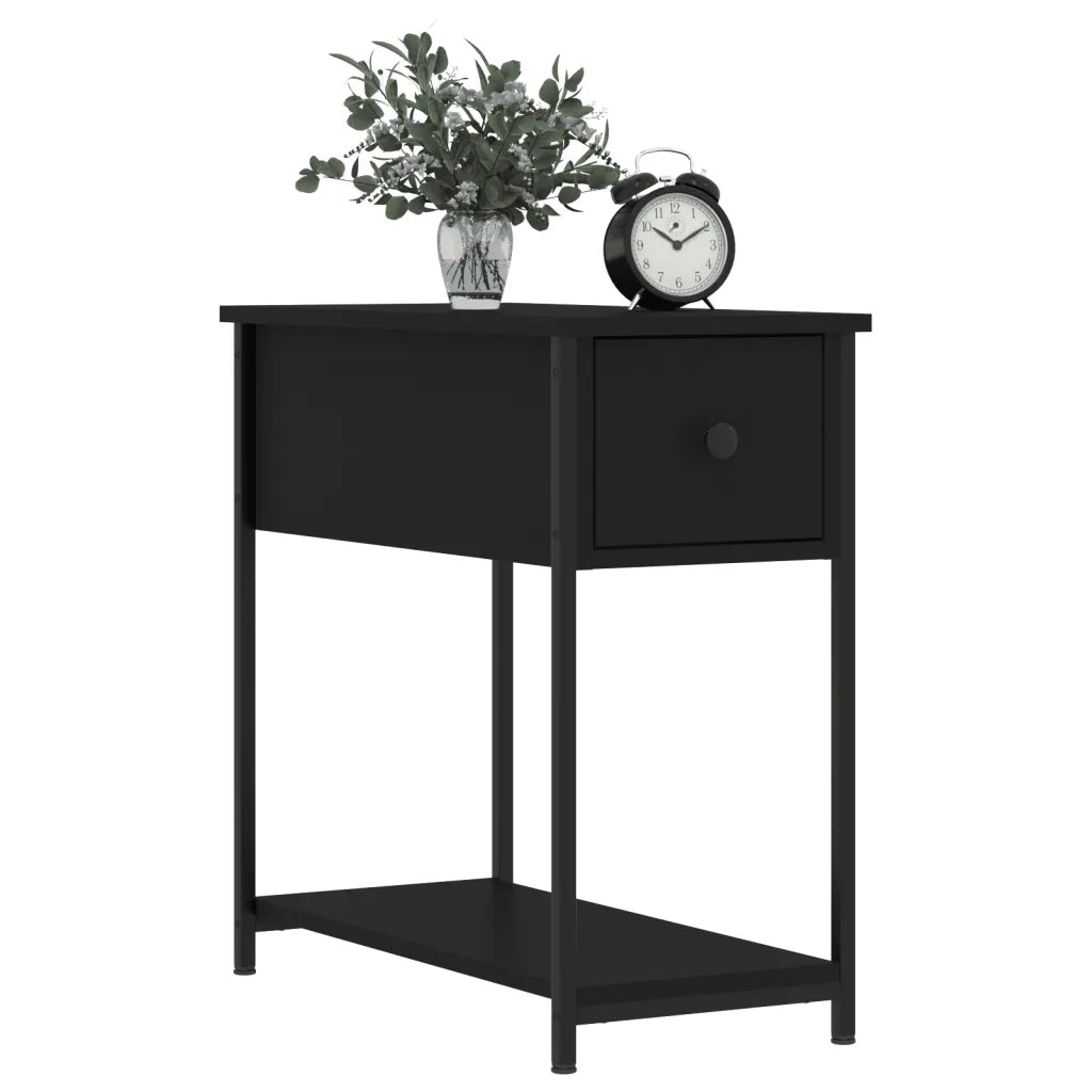 Comodino Nero 30x60x60 cm in Legno Multistrato 826053