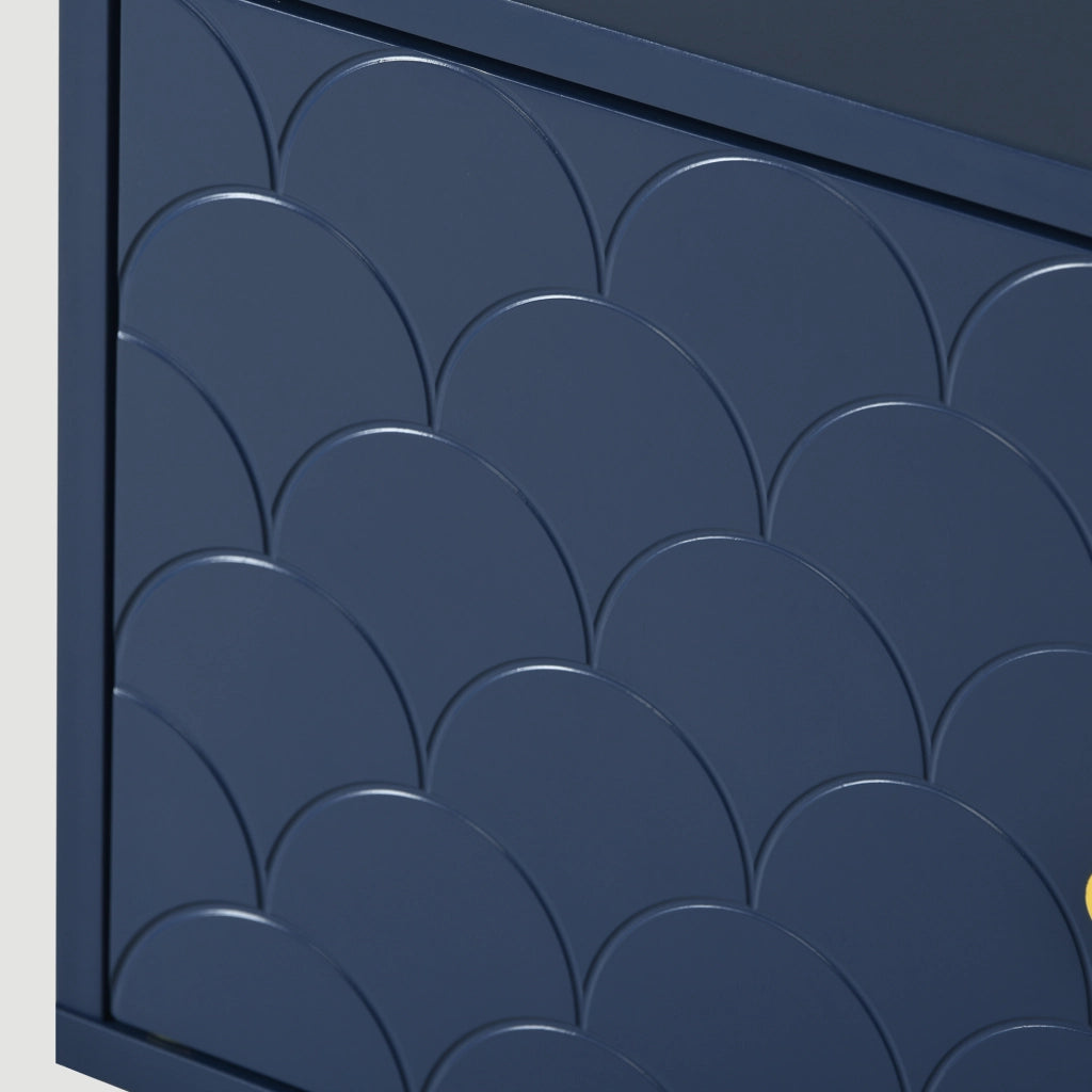 COMODINO 35x35x51 cm Marineblau in legno e metallo
