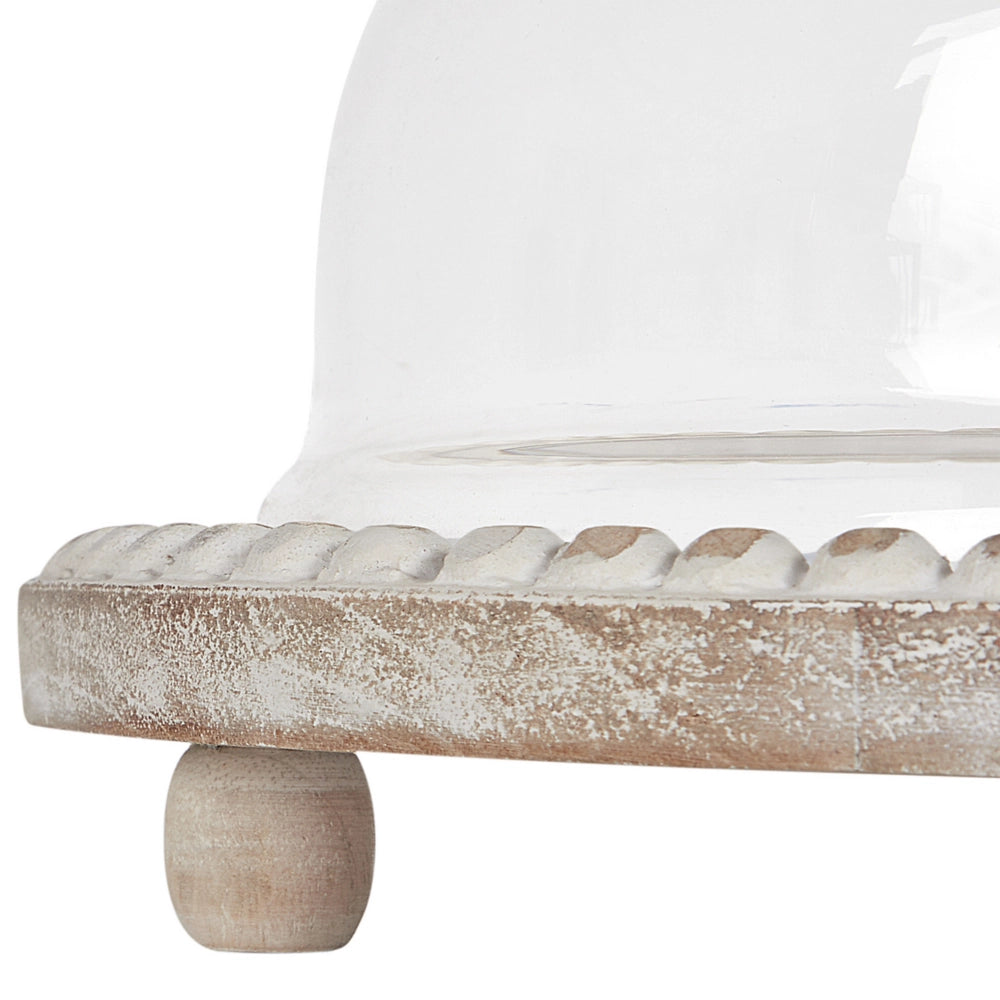 Alzata per torte con coperchio in legno di mango chiaro 29 x 29 x 16 cm Vassoio decorativo per torte Cupola pasticceria