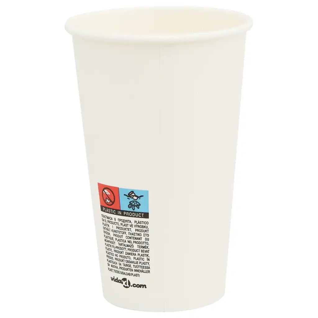 Bicchieri da Caffè in Carta 1000 pz 16oz 400ml Bianco 4102793