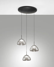 Lampada a Sospensione Lucille Ø350mm Fumé, LED 21W CCT 2700K/3000K/4000K, Dimmerabile, Struttura in Metallo e Vetro Borosilicato - Lucille